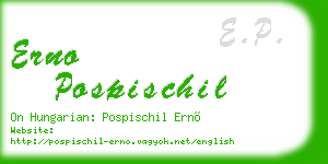 erno pospischil business card